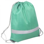 Рюкзак мешок со светоотражающей полосой RAY, белый, 35*41 см, полиэстер 210D Зеленый
