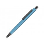 Металлическая шариковая ручка «Ellipse gum» soft touch с зеркальной гравировкой голубой