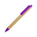 Ручка картонная шариковая «Эко 2.0» бежевый/фиолетовый