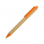 Ручка картонная шариковая «Эко 2.0» бежевый/оранжевый