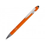 Ручка-стилус металлическая шариковая «Sway» soft-touch оранжевый/серебристый