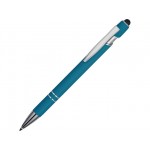 Ручка-стилус металлическая шариковая «Sway» soft-touch синий/серебристый
