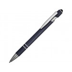 Ручка-стилус металлическая шариковая «Sway» soft-touch темно-синий/серебристый