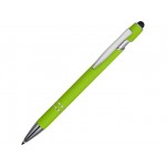 Ручка-стилус металлическая шариковая «Sway» soft-touch зеленое яблоко/серебристый