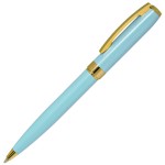 ROYALTY, ручка шариковая, бежевый/золотой, металл, лаковое покрытие Бирюзовый