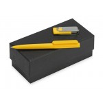 Подарочный набор Qumbo с ручкой и флешкой желтый/серебристый