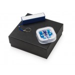 Подарочный набор «Non-stop music» с наушниками и зарядным устройством синий/белый