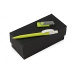 Подарочный набор «Uma Memory» с ручкой и флешкой зеленое яблоко