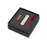 Подарочный набор Space Pro с флешкой, ручкой и зарядным устройством красный