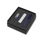 Подарочный набор Space Pro с флешкой, ручкой и зарядным устройством синий