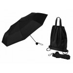 Зонт «Picau» из переработанного пластика в сумочке черный