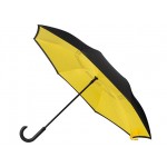 Зонт-трость наоборот «Inversa» черный/желтый