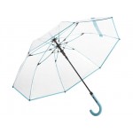 Зонт-трость «Pure» с прозрачным куполом бирюзовый