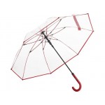 Зонт-трость «Pure» с прозрачным куполом прозрачный/красный