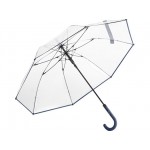 Зонт-трость «Pure» с прозрачным куполом прозрачный/синий navy