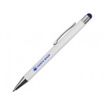 Ручка металлическая шариковая «Flowery» со стилусом белый/синий