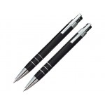 Подарочный набор «Эльба»: ручка шариковая, механический карандаш черный/серебристый
