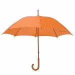 Зонт-трость механический, деревянная ручка, нейлон, D=105, белый Оранжевый