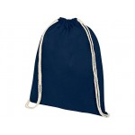Рюкзак со шнурком «Tenes» из хлопка 140 г/м² темно-синий