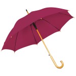 Зонт-трость с деревянной ручкой, полуавтомат, белый, D=103 см, L=90см, 100% полиэстер Бордовый