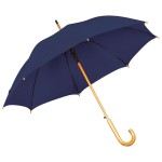 Зонт-трость с деревянной ручкой, полуавтомат, белый, D=103 см, L=90см, 100% полиэстер Синий