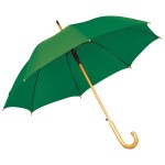 Зонт-трость с деревянной ручкой, полуавтомат, белый, D=103 см, L=90см, 100% полиэстер Зеленый