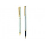Набор «Pen and Pen»: ручка шариковая, ручка-роллер серебристый/золотистый/черный