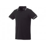 Рубашка поло «Fairfield» мужская черный/серый меланж/белый