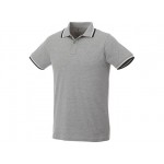 Рубашка поло «Fairfield» мужская серый меланж/темно-синий/белый
