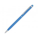 Ручка-стилус металлическая шариковая «Jucy Soft» soft-touch голубой