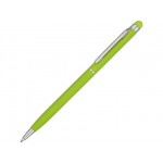 Ручка-стилус металлическая шариковая «Jucy Soft» soft-touch зеленое яблоко