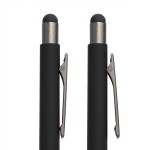 Ручка шариковая FACTOR GRIP со стилусом, красный/темно-серый, металл, пластик, пробка, софт-покрытие Черный