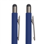Ручка шариковая FACTOR GRIP со стилусом, красный/темно-серый, металл, пластик, пробка, софт-покрытие Синий