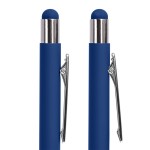 Ручка шариковая FACTOR TOUCH со стилусом, красный/серебро, металл, пластик, софт-покрытие Синий
