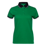 Рубашка поло  женская STAN с контрастными деталями хлопок/полиэстер 185, 04CW, Зелёный/Чёрный (30/20) (52/XXL)