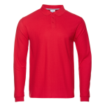 Рубашка поло мужская STAN длинный рукав хлопок/полиэстер 185, 04S, Красный (14) (48/M)