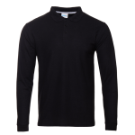 Рубашка поло мужская STAN длинный рукав хлопок/полиэстер 185, 04S, Чёрный (20) (56/XXXL)