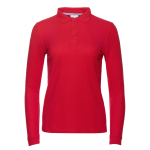 Рубашка поло женская STAN длинный рукав хлопок/полиэстер 185, 04SW, Красный (14) (50/XL)