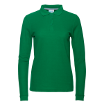 Рубашка поло женская STAN длинный рукав хлопок/полиэстер 185, 04SW, Зелёный (30) (48/L)