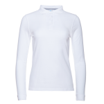 Рубашка поло женская STAN длинный рукав хлопок/полиэстер 185, 04SW, Белый (10) (42/XS)