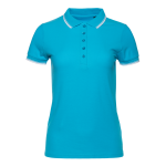 Рубашка поло женская STAN с окантовкой хлопок/полиэстер 185, 04BK, Бирюзовый (32) (54/XXXL)