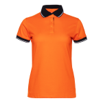 Рубашка поло  женская STAN с контрастными деталями хлопок/полиэстер 185, 04CW, Оранжевый/Чёрный (28/20) (50/XL)
