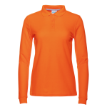 Рубашка поло женская STAN длинный рукав хлопок/полиэстер 185, 04SW, Оранжевый (28) (48/L)