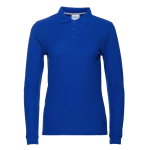 Рубашка поло женская STAN длинный рукав хлопок/полиэстер 185, 04SW, Синий (16) (46/M)