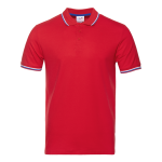 Рубашка поло мужская STAN  триколор  хлопок/полиэстер 185, 04RUS, Красный (14) (46/S)