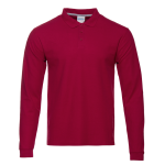 Рубашка поло мужская STAN длинный рукав хлопок/полиэстер 185, 04S, Бордовый (66) (56/XXXL)