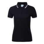 Рубашка поло женская STAN с окантовкой хлопок/полиэстер 185, 04BK, Чёрный (20) (54/XXXL)