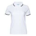 Рубашка поло женская STAN с окантовкой хлопок/полиэстер 185, 04BK, Белый (10) (54/XXXL)