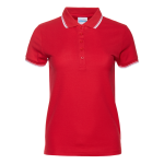 Рубашка поло женская STAN с окантовкой хлопок/полиэстер 185, 04BK, Красный (14) (54/XXXL)