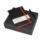 Подарочный набор «Megapolis Soft»: ежедневник А5 , ручка шариковая ежедневник- черный/красный